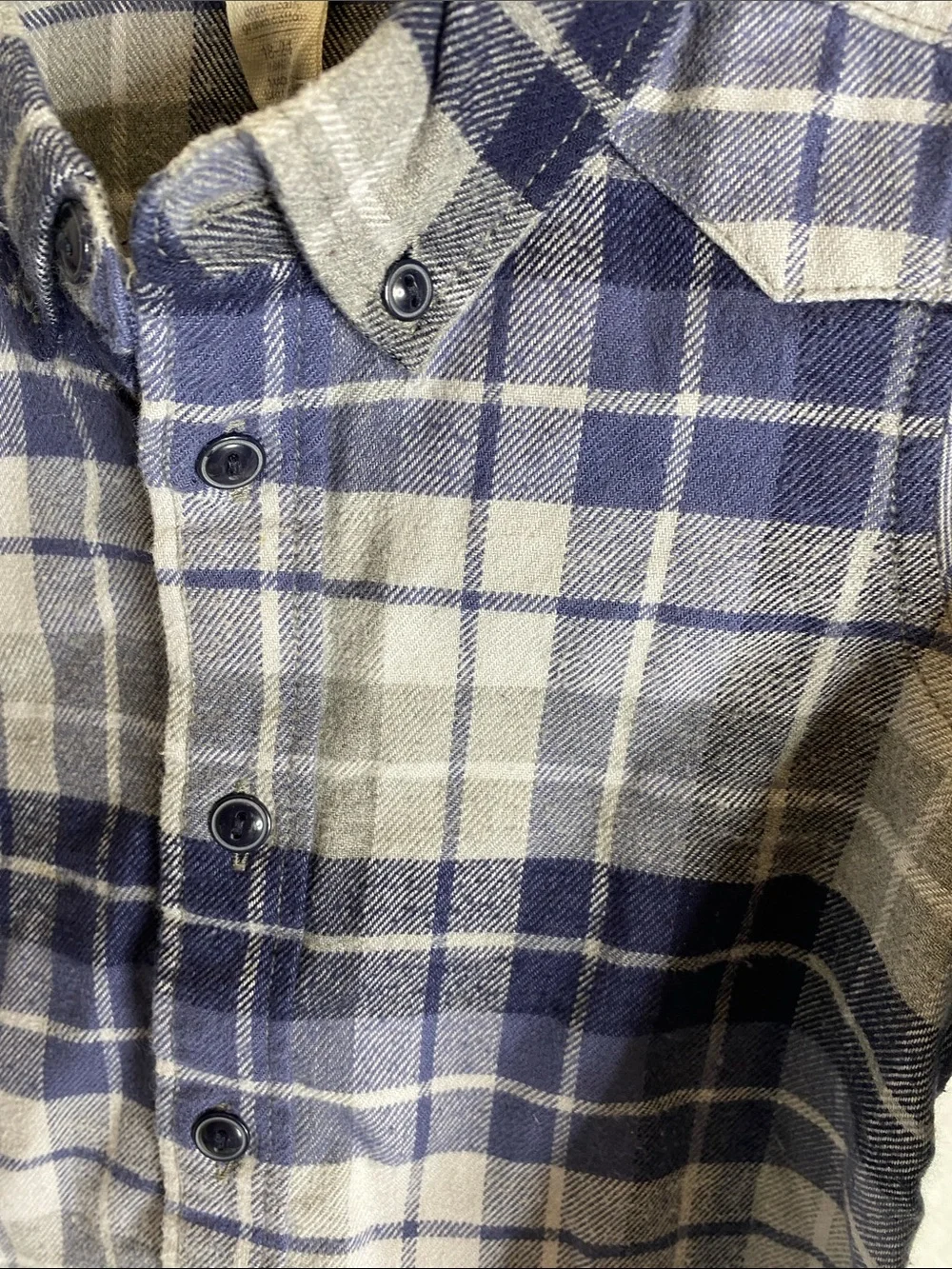 Baby GAP Boys Plaid Button Down Flannel Shirt - Blue and Gray